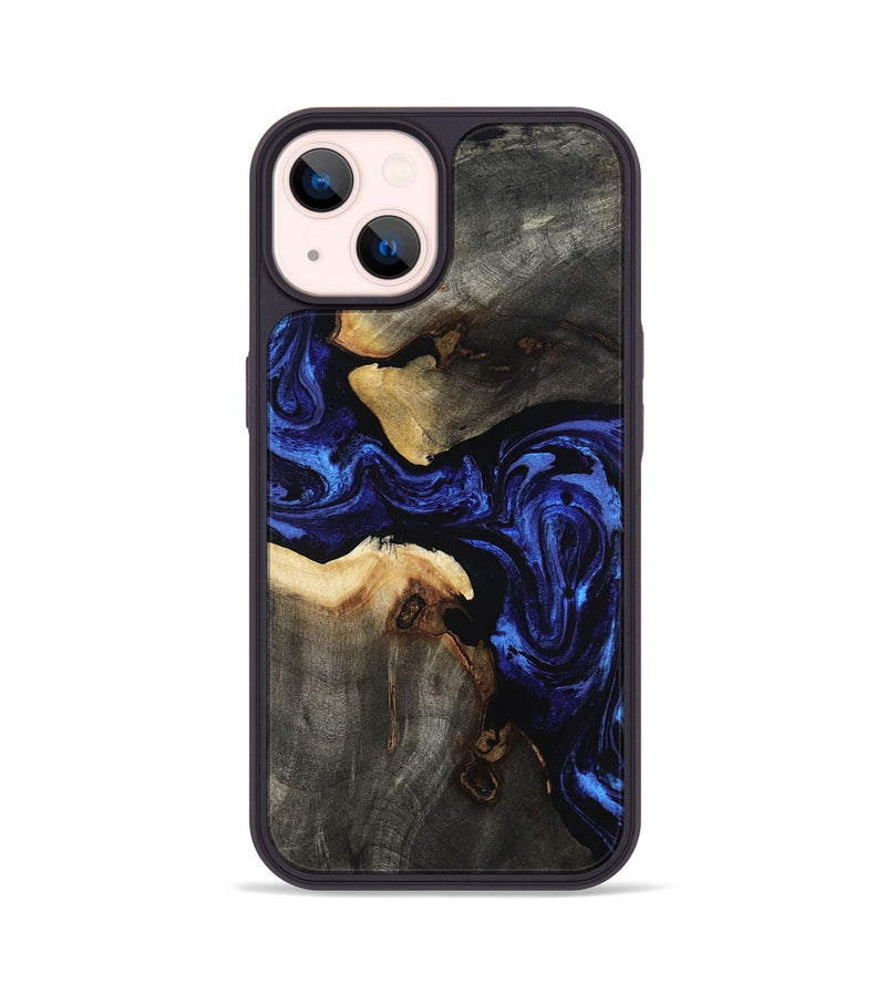 iPhone 14 Wood Phone Case - Evander (Blue, 808498)