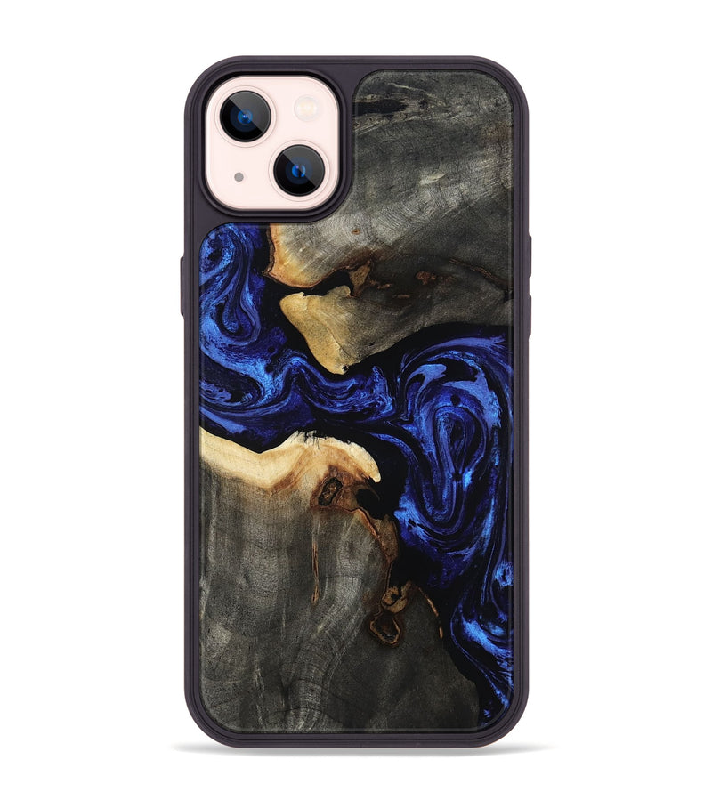 iPhone 14 Plus Wood Phone Case - Evander (Blue, 808498)