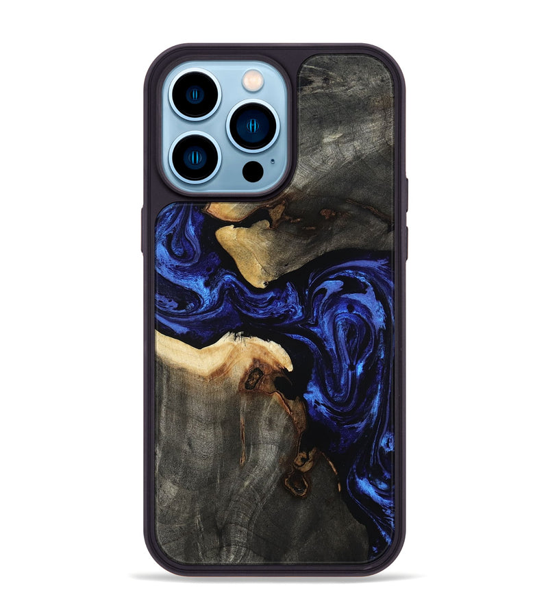 iPhone 14 Pro Max Wood Phone Case - Evander (Blue, 808498)
