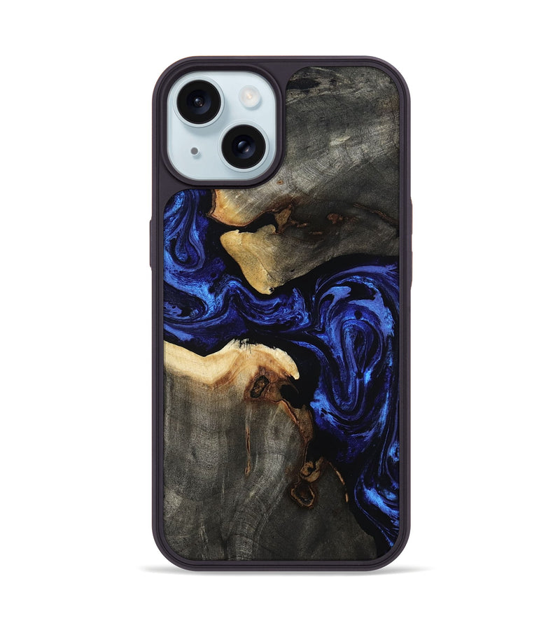 iPhone 15 Wood Phone Case - Evander (Blue, 808498)