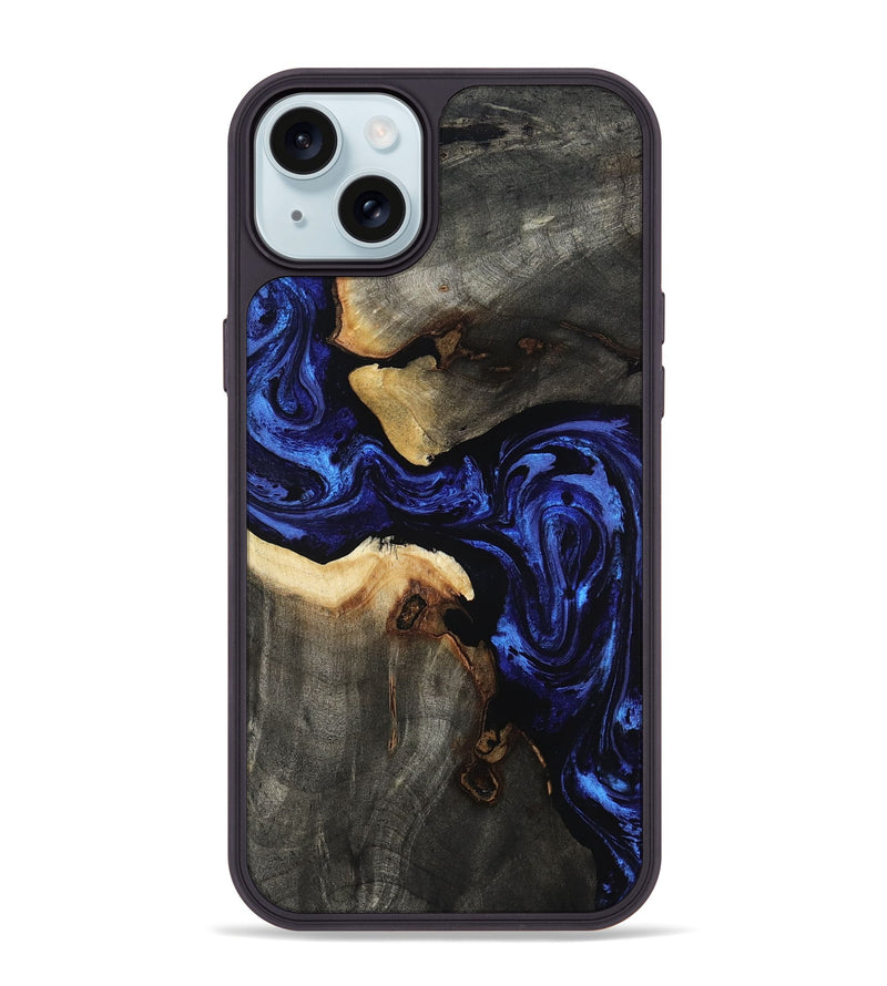 iPhone 15 Plus Wood Phone Case - Evander (Blue, 808498)