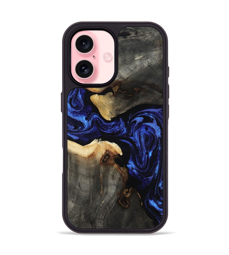 iPhone 16 Wood Phone Case - Evander (Blue, 808498)