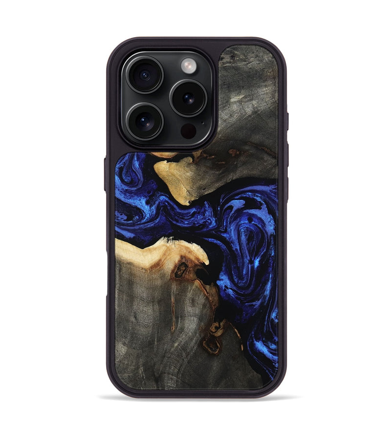 iPhone 16 Pro Wood Phone Case - Evander (Blue, 808498)