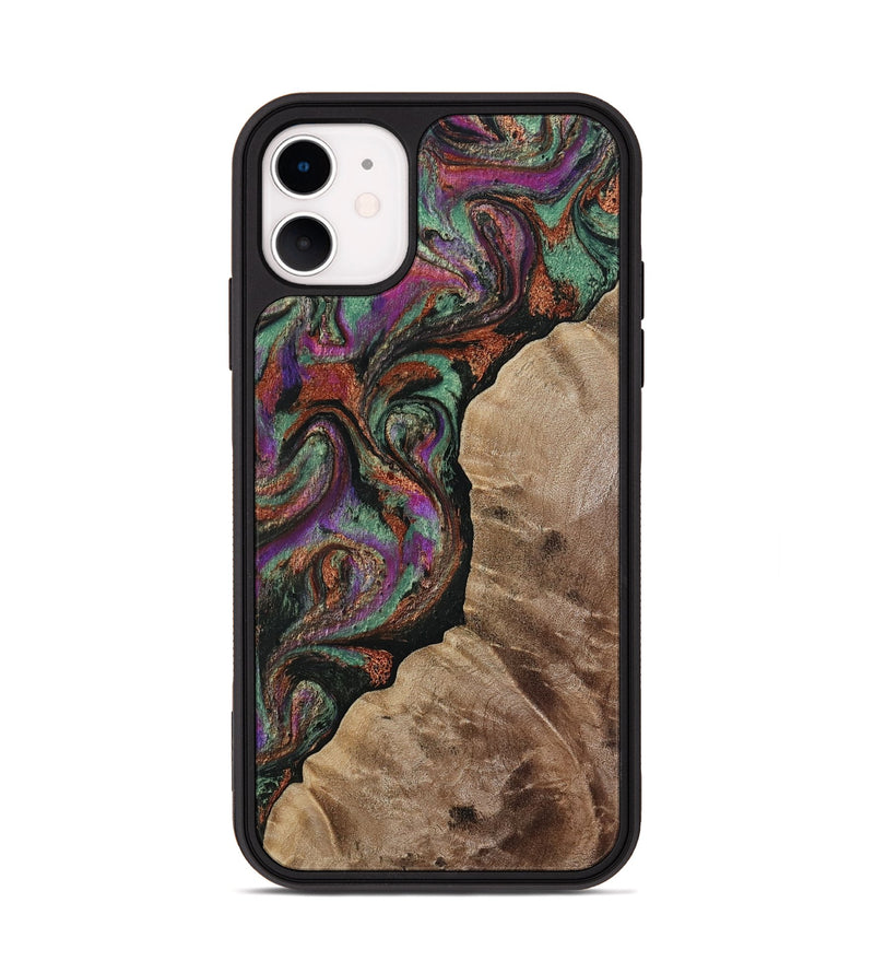 iPhone 11 Wood Phone Case - Arminta (Green, 808501)