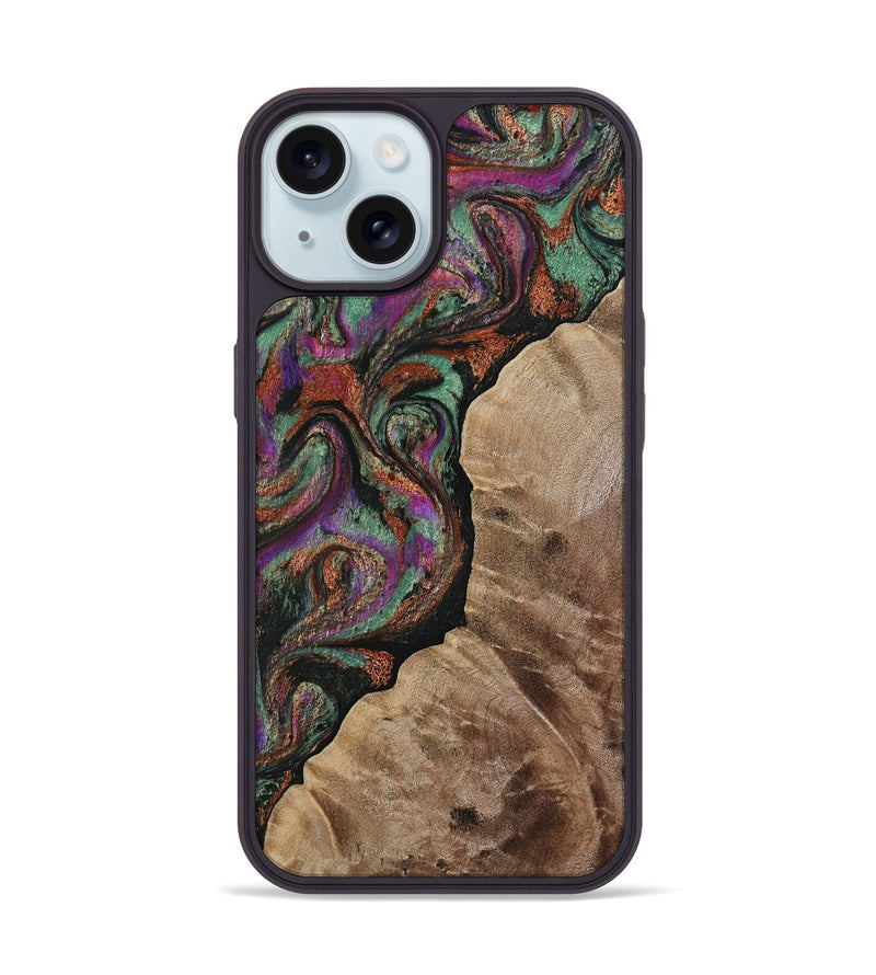 iPhone 15 Wood Phone Case - Arminta (Green, 808501)