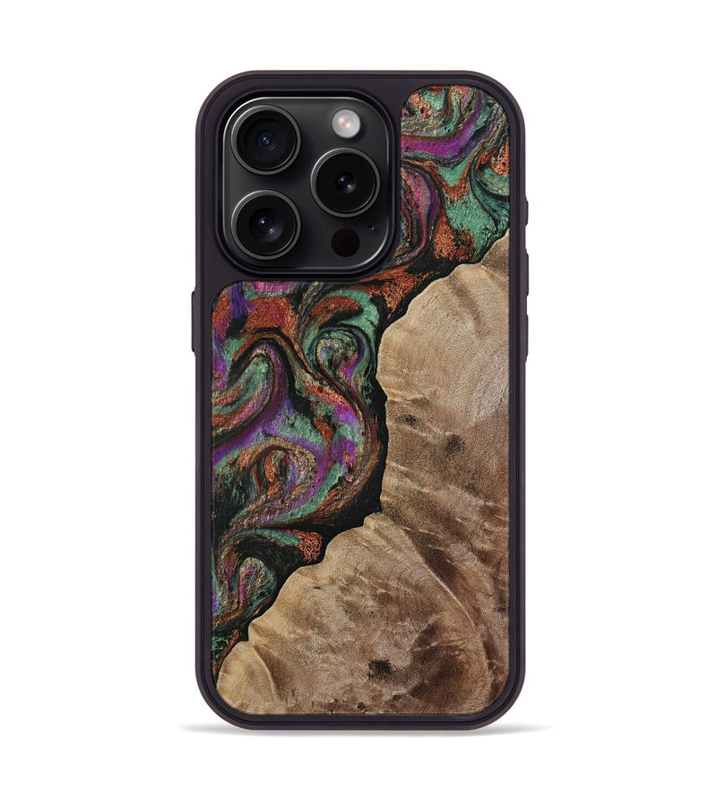 iPhone 15 Pro Wood Phone Case - Arminta (Green, 808501)