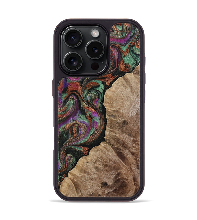 iPhone 16 Pro Wood Phone Case - Arminta (Green, 808501)