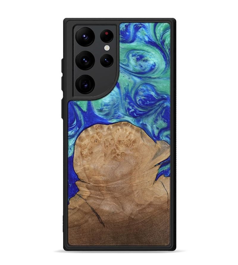 Galaxy S22 Ultra Wood Phone Case - Mettie (Blue, 808502)