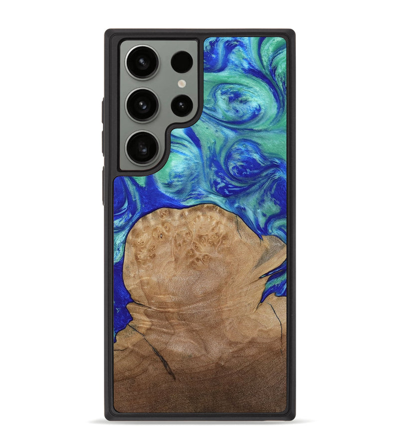 Galaxy S23 Ultra Wood Phone Case - Mettie (Blue, 808502)