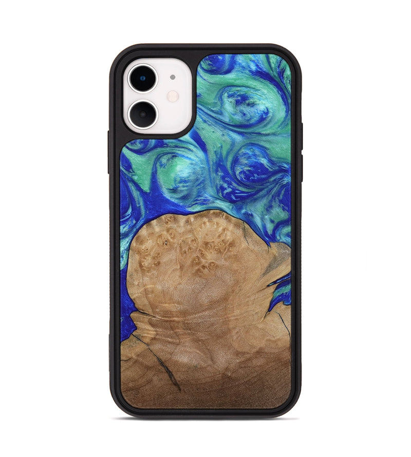 iPhone 11 Wood Phone Case - Mettie (Blue, 808502)