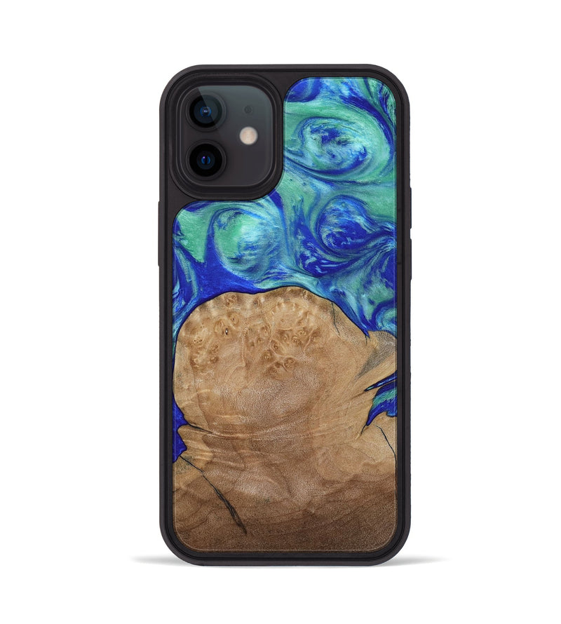 iPhone 12 Wood Phone Case - Mettie (Blue, 808502)
