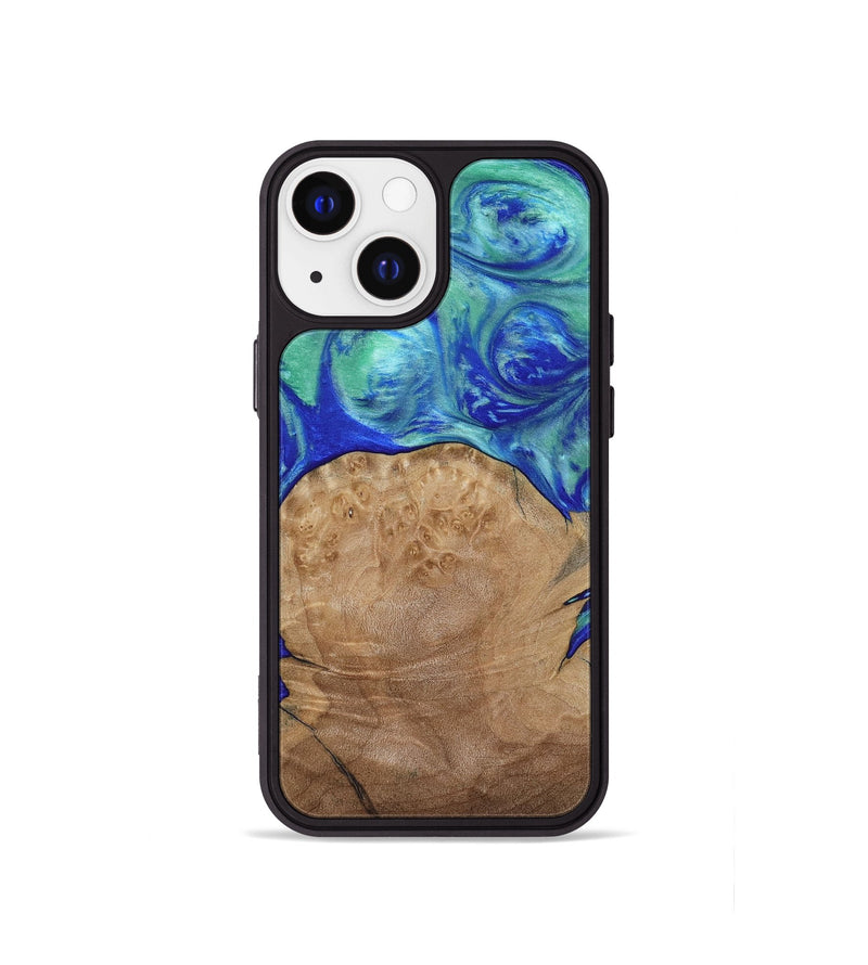 iPhone 13 mini Wood Phone Case - Mettie (Blue, 808502)