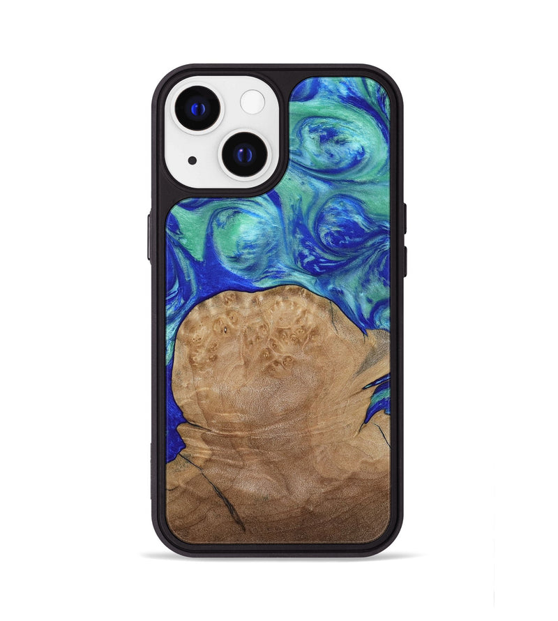 iPhone 13 Wood Phone Case - Mettie (Blue, 808502)