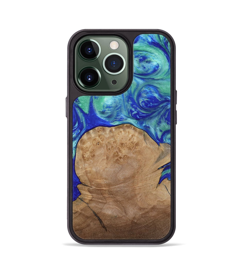 iPhone 13 Pro Wood Phone Case - Mettie (Blue, 808502)