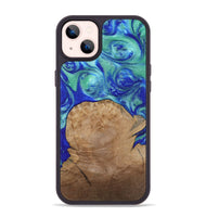 iPhone 14 Plus Wood Phone Case - Mettie (Blue, 808502)