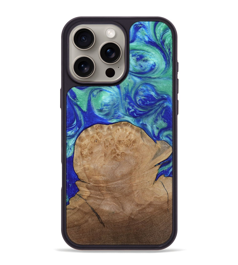iPhone 16 Pro Max Wood Phone Case - Mettie (Blue, 808502)
