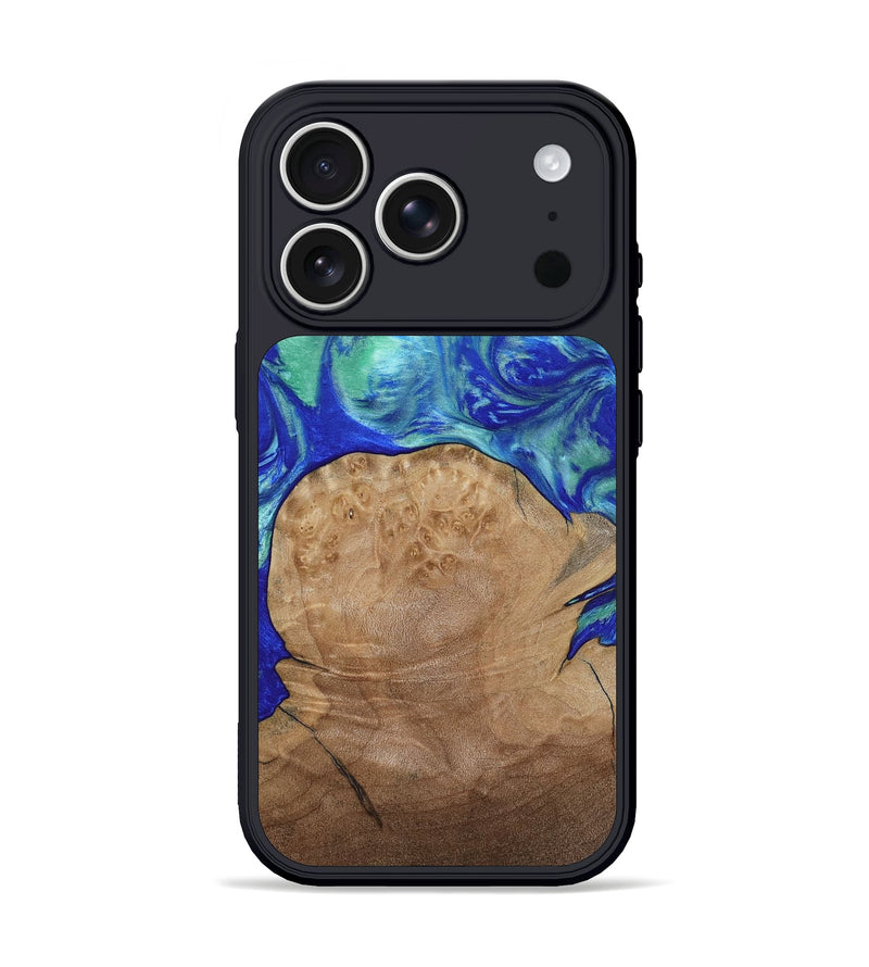 iPhone 17 Pro Wood Phone Case - Mettie (Blue, 808502)