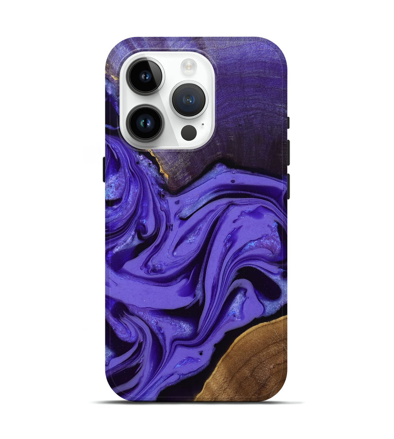 iPhone 15 Pro Wood Live Edge Phone Case - Liana (Purple, 808542)