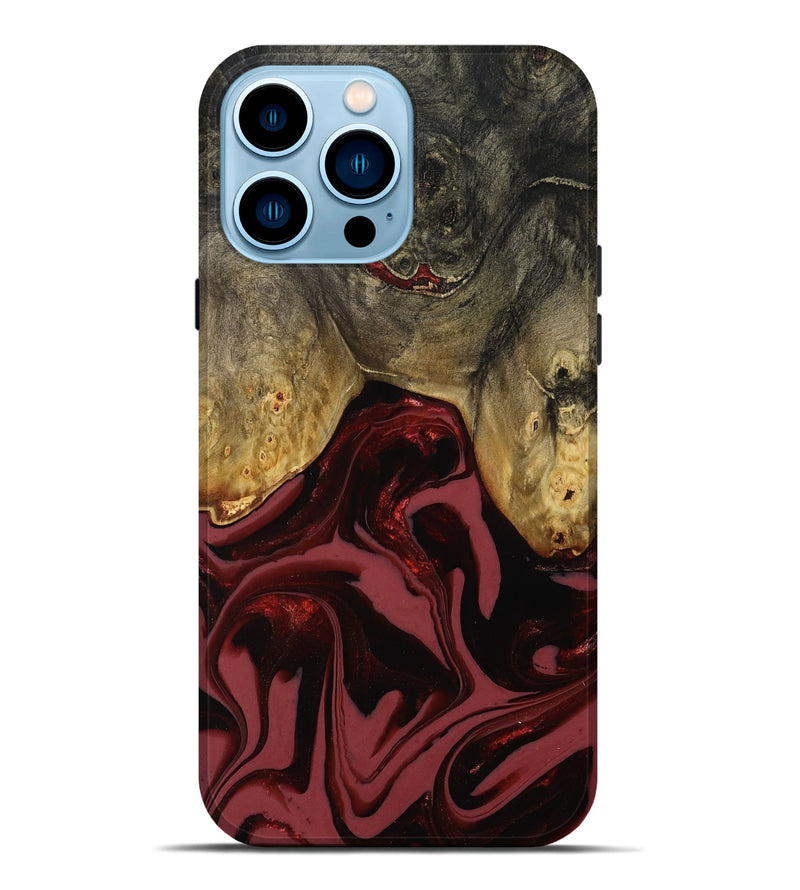 iPhone 14 Pro Max Wood Live Edge Phone Case - Dalton (Red, 808561)