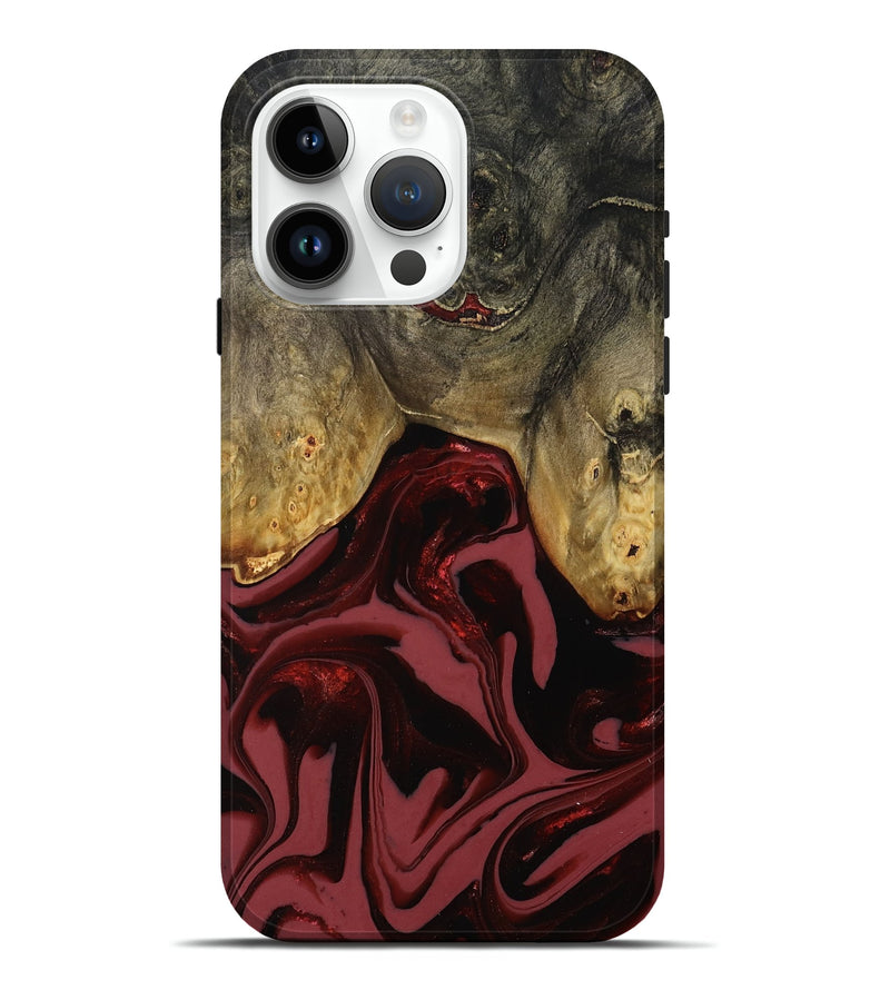 iPhone 15 Pro Max Wood Live Edge Phone Case - Dalton (Red, 808561)