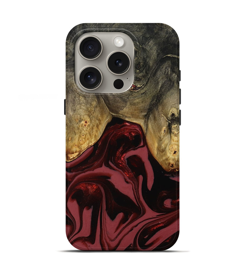 iPhone 16 Pro Wood Live Edge Phone Case - Dalton (Red, 808561)