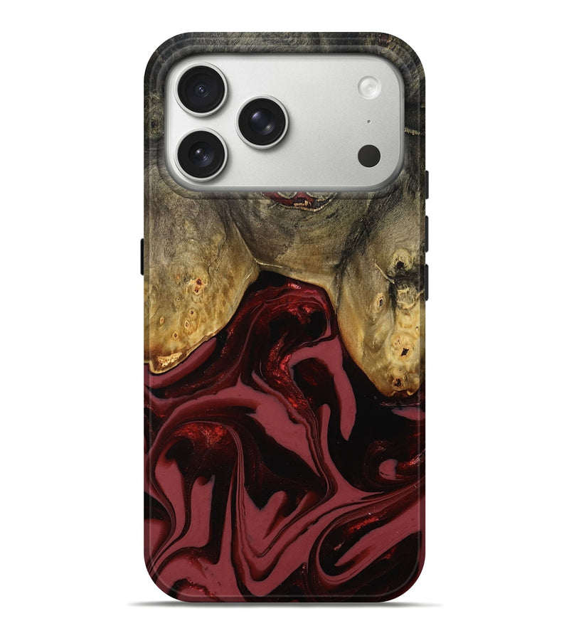 iPhone 17 Pro Max Wood Live Edge Phone Case - Dalton (Red, 808561)