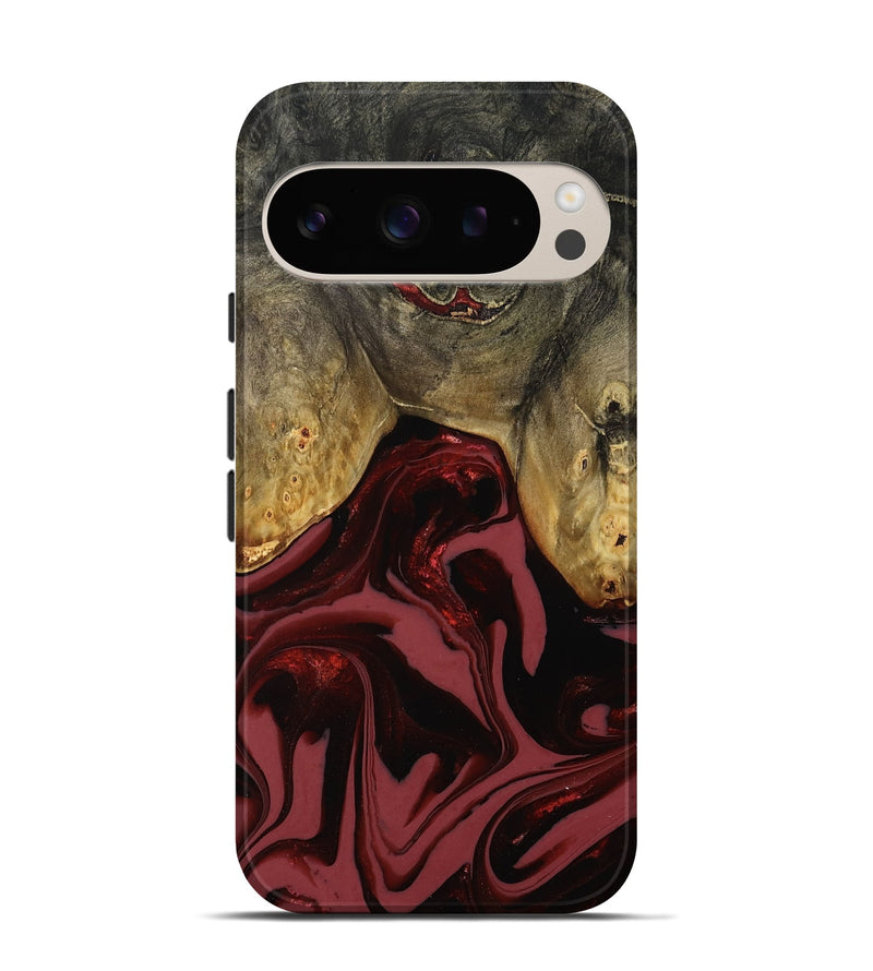 Pixel 9 Pro Wood Live Edge Phone Case - Dalton (Red, 808561)