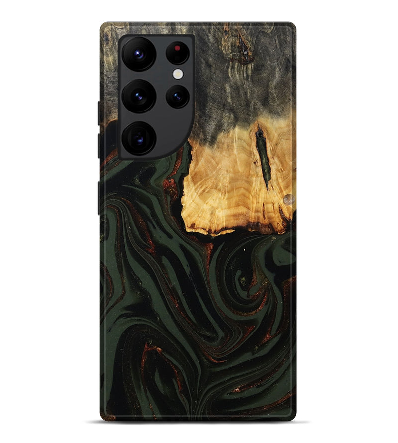 Galaxy S22 Ultra Wood Live Edge Phone Case - Axton (Green, 808565)