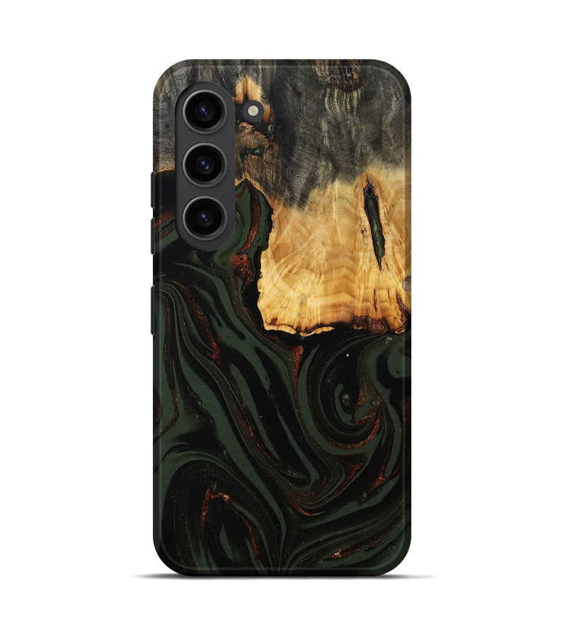 Galaxy S23 Wood Live Edge Phone Case - Axton (Green, 808565)