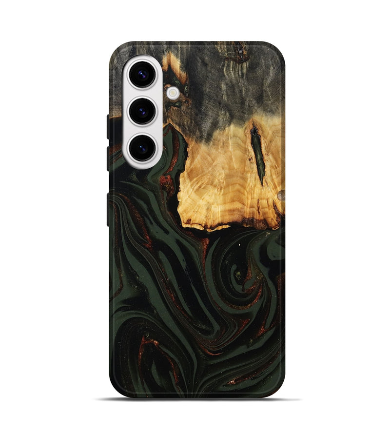 Galaxy S25 Wood Live Edge Phone Case - Axton (Green, 808565)