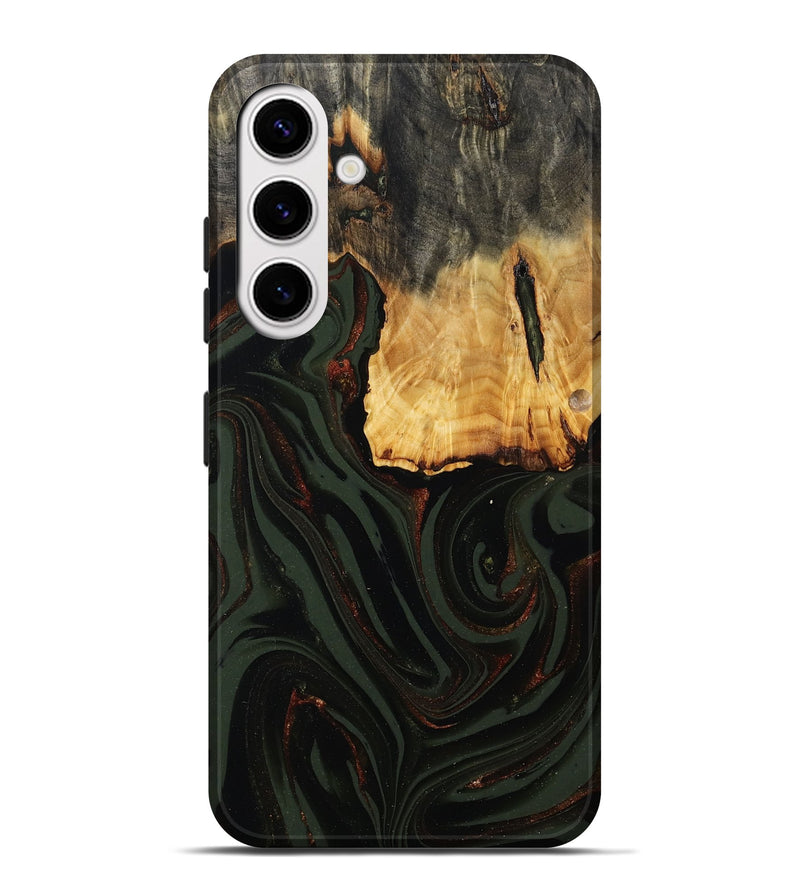 Galaxy S25 Plus Wood Live Edge Phone Case - Axton (Green, 808565)