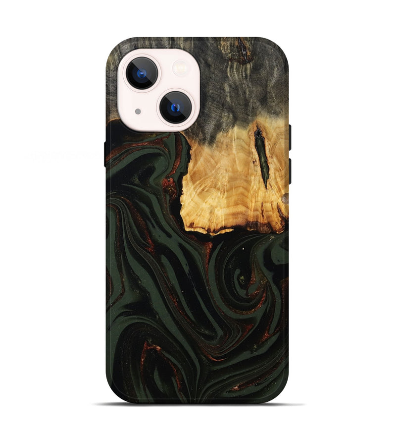iPhone 13 Wood Live Edge Phone Case - Axton (Green, 808565)