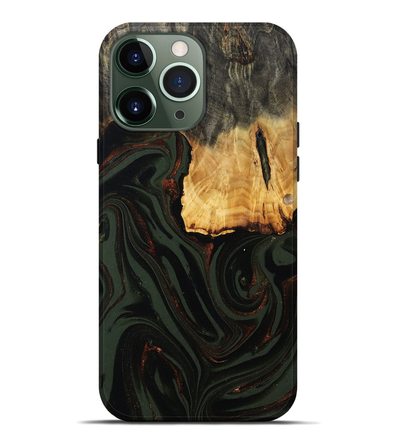 iPhone 13 Pro Max Wood Live Edge Phone Case - Axton (Green, 808565)