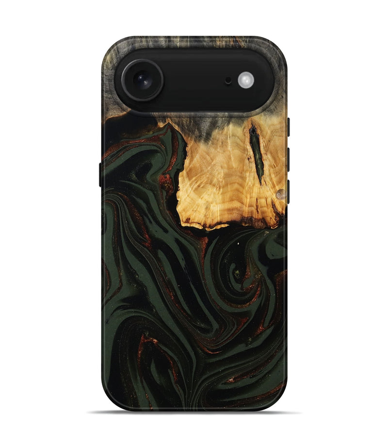 iPhone 17 Air Wood Live Edge Phone Case - Axton (Green, 808565)