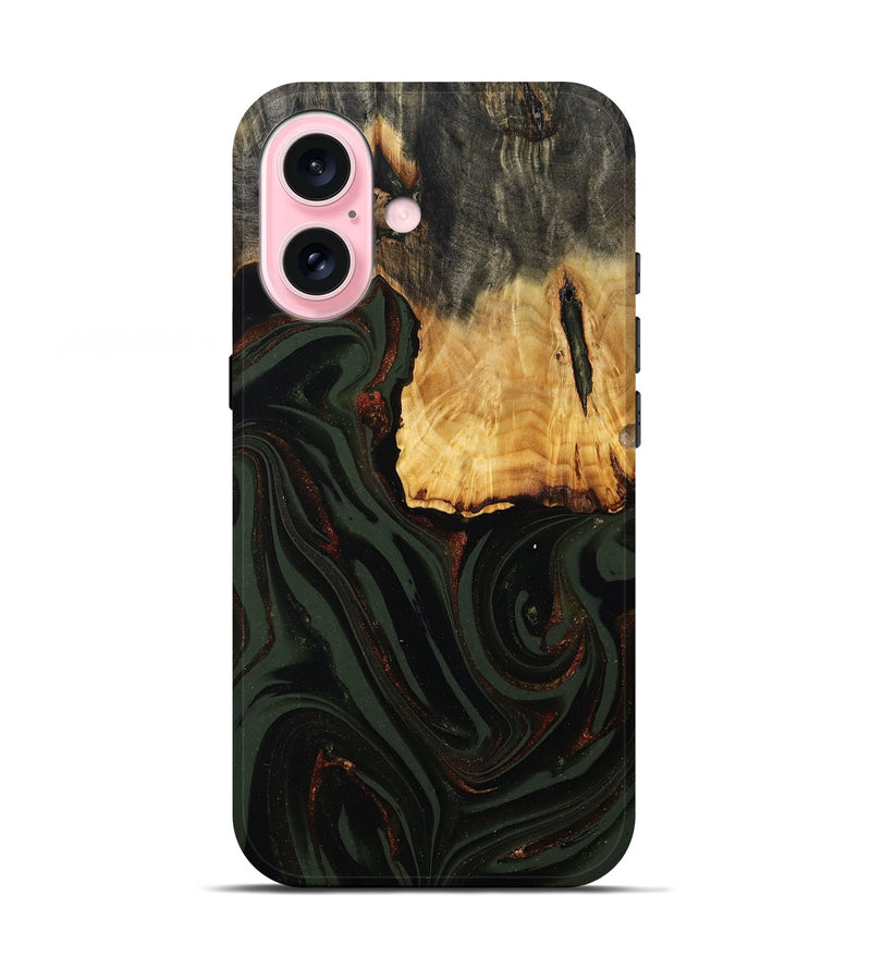 iPhone 17 Wood Live Edge Phone Case - Axton (Green, 808565)