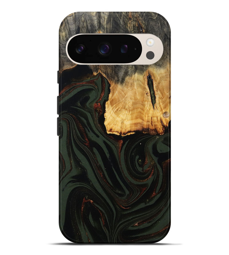Pixel 9 Pro XL Wood Live Edge Phone Case - Axton (Green, 808565)