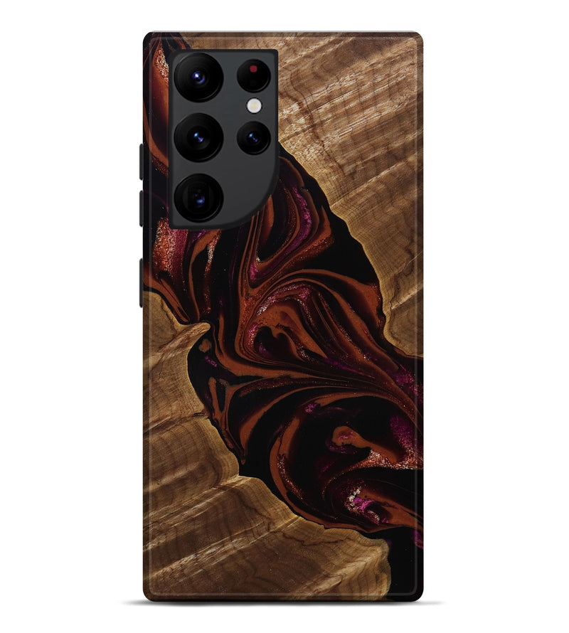 Galaxy S22 Ultra Wood Live Edge Phone Case - Jett (Red, 808566)