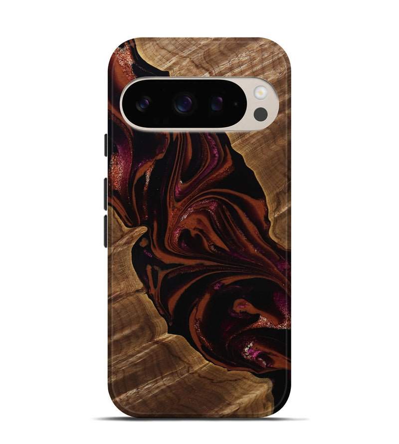 Pixel 10 Pro Wood Live Edge Phone Case - Jett (Red, 808566)