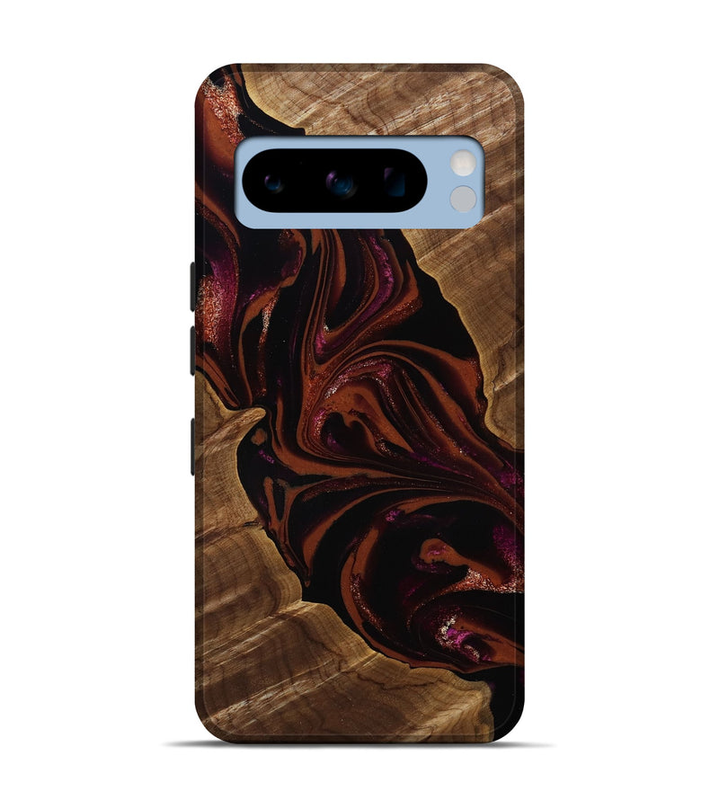 Pixel 8 Pro Wood Live Edge Phone Case - Jett (Red, 808566)