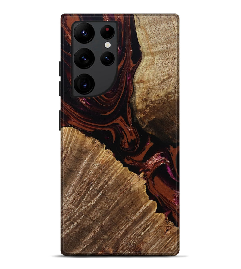 Galaxy S22 Ultra Wood Live Edge Phone Case - Lue (Red, 808567)
