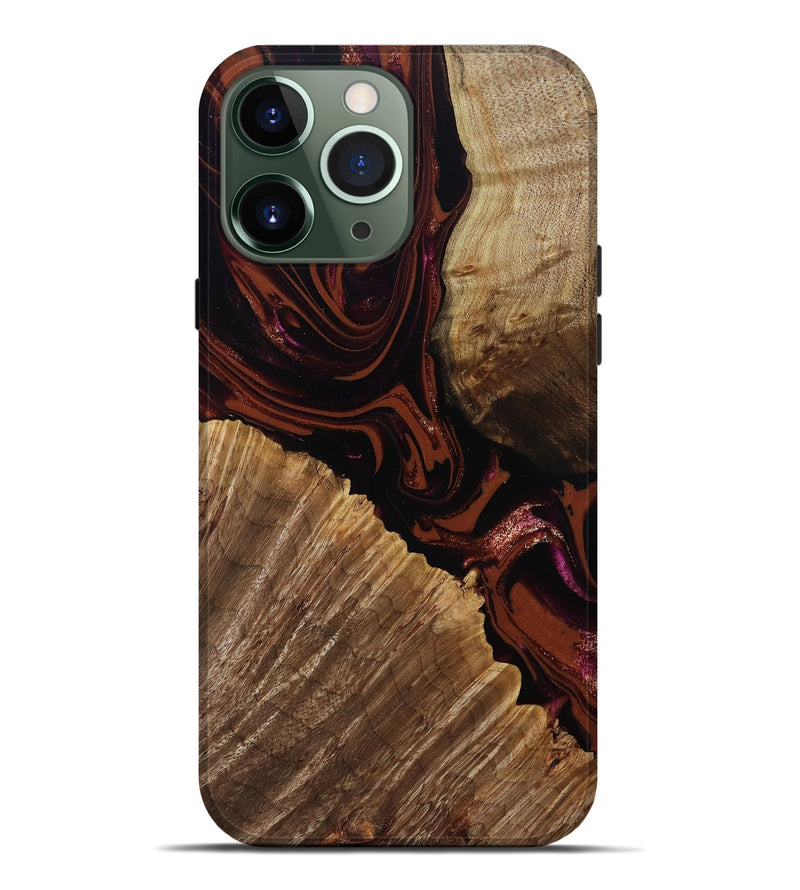 iPhone 13 Pro Max Wood Live Edge Phone Case - Lue (Red, 808567)