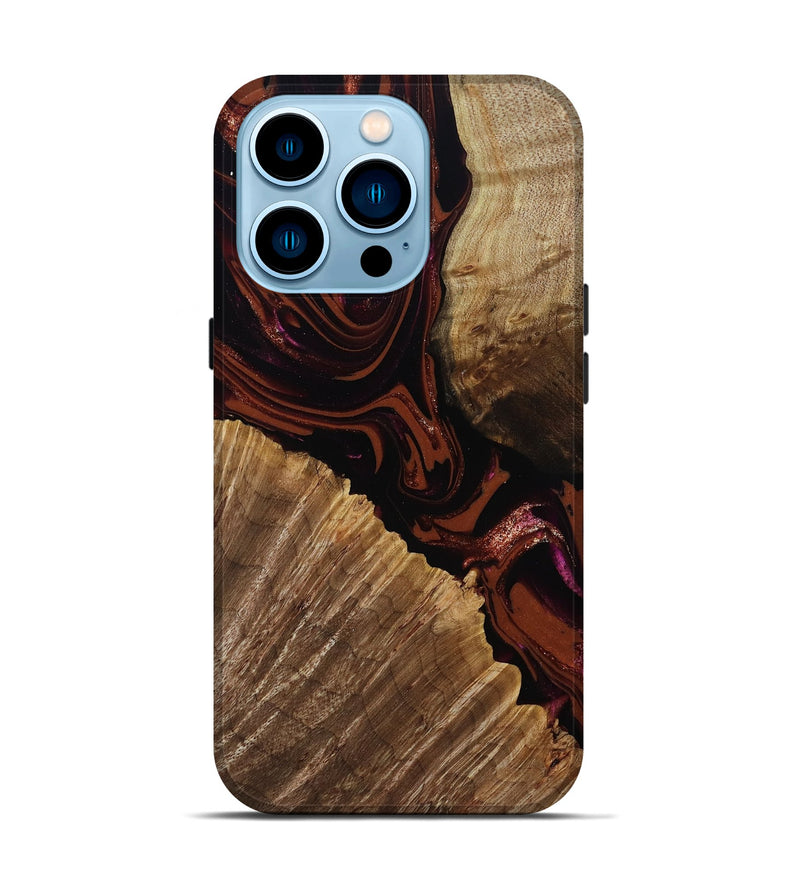 iPhone 14 Pro Wood Live Edge Phone Case - Lue (Red, 808567)