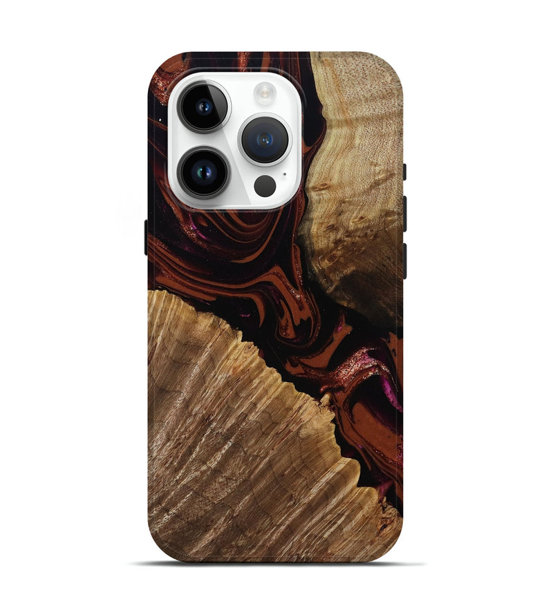 iPhone 15 Pro Wood Live Edge Phone Case - Lue (Red, 808567)