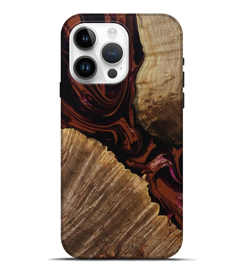 iPhone 15 Pro Max Wood Live Edge Phone Case - Lue (Red, 808567)