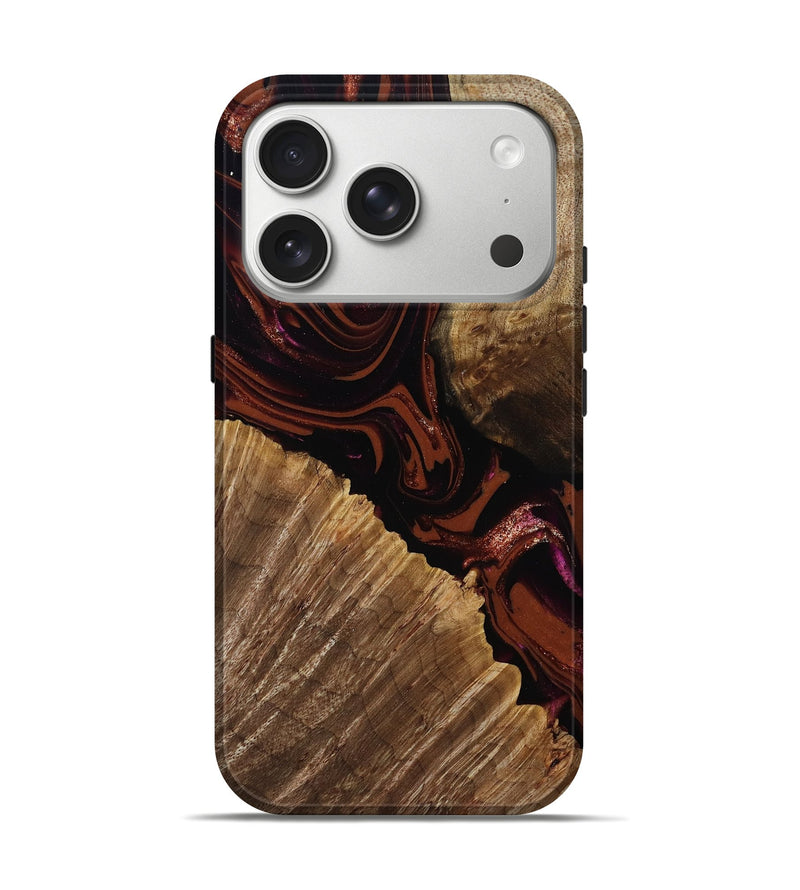 iPhone 17 Pro Wood Live Edge Phone Case - Lue (Red, 808567)