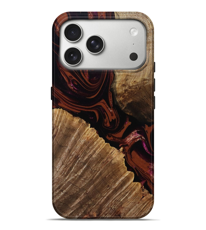 iPhone 17 Pro Max Wood Live Edge Phone Case - Lue (Red, 808567)