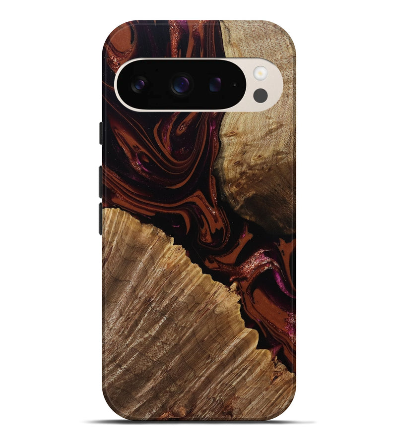 Pixel 9 Pro XL Wood Live Edge Phone Case - Lue (Red, 808567)
