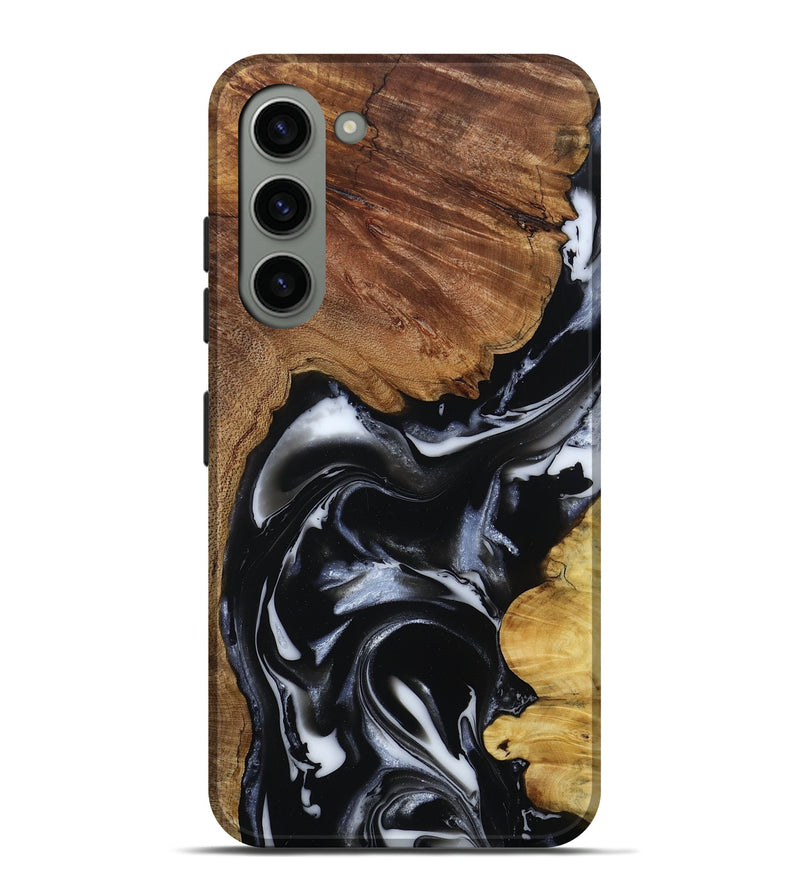 Galaxy S23 Plus Wood Live Edge Phone Case - Gail (Black & White, 808572)
