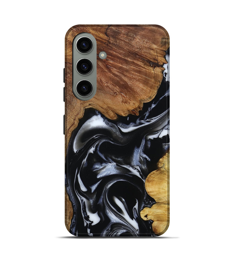 Galaxy S24 Wood Live Edge Phone Case - Gail (Black & White, 808572)