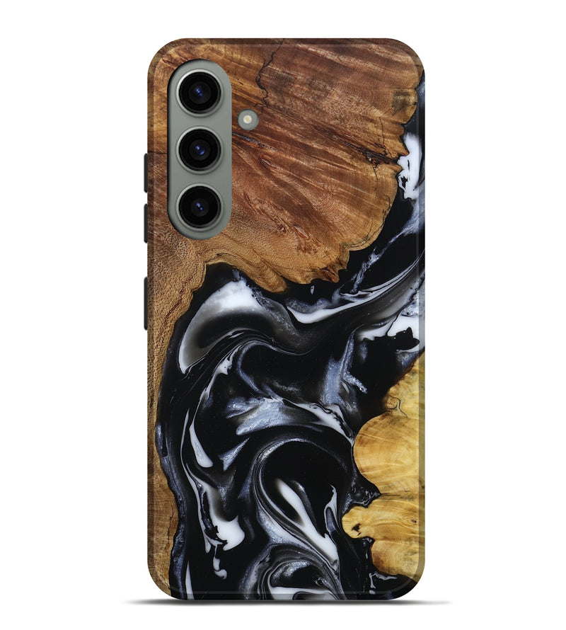 Galaxy S24 Plus Wood Live Edge Phone Case - Gail (Black & White, 808572)